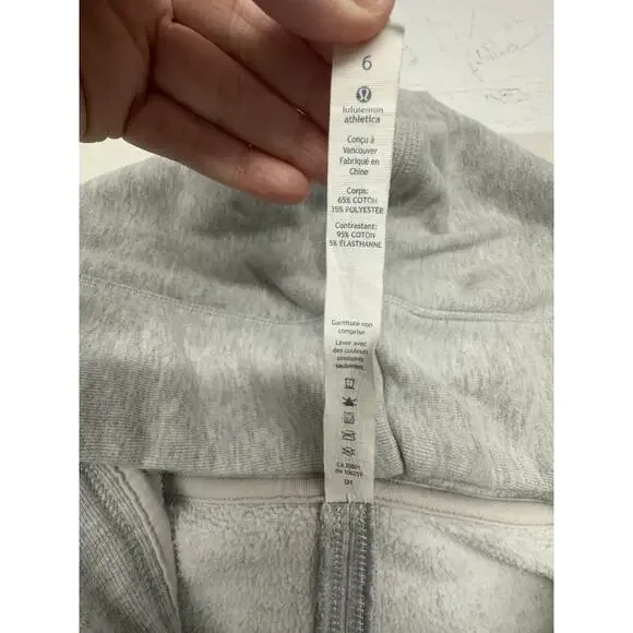 Lululemon Karmacollected Wrap Womens 6 Heather Gray Longline Hooded Sweatshirt - Picture 6 of 13